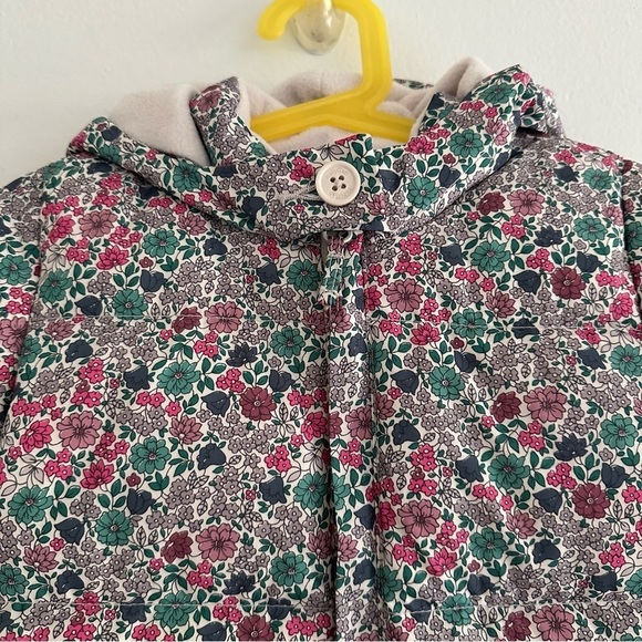 GAP Warmest Down Snowsuit Floral Girls Puffer Coat Jacket 18-24 Months - Picture 3 of 10